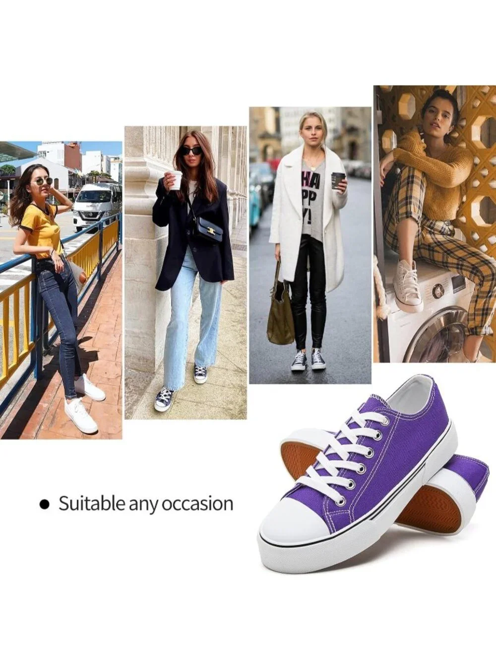 Women's Full Black Lightweight Low Top Canvas Slip On Casual Fashion Sneakers